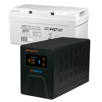 ИБП Энергия Гарант 750 + Аккумулятор 75 Ач (450Вт&#8776;80мин) - ИБП и АКБ - ИБП для котлов - Магазин стабилизаторов напряжения Ток-Про